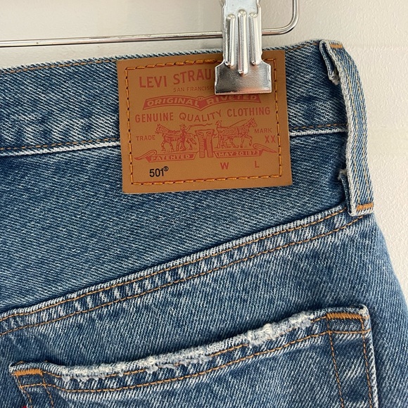 Levi’s 501 High Rise Women’s Short Oxnard Athens - Medium Wash Size 25 - Picture 9 of 15